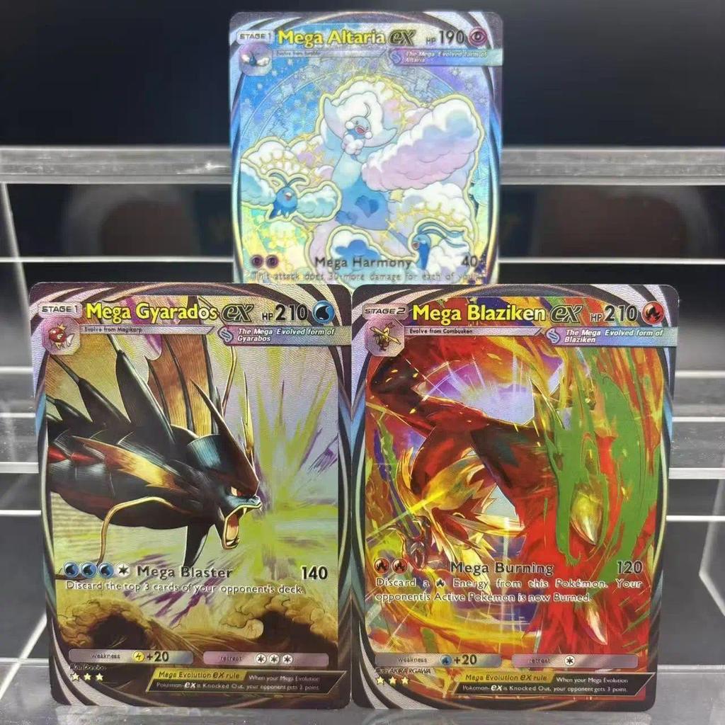 Pokemon DIY TCG POCKET Bộ Sưu Tập Thẻ MEGA Gyarados Blaziken Altaria ex Tự Làm Thẻ Đơn Trò Chơi Cổ Đ