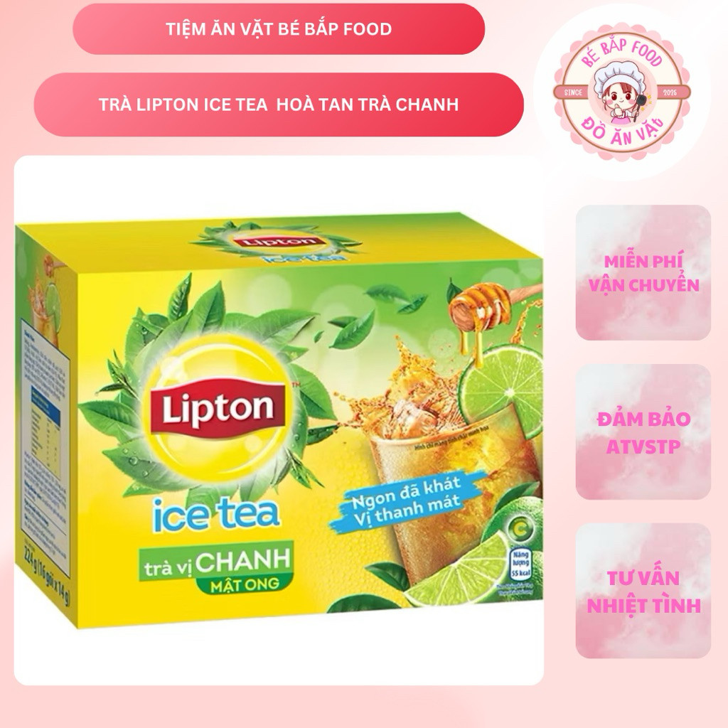 Trà Lipton Chanh hòa tan hộp 192g( 16 gói *12gr).Tea.Chè