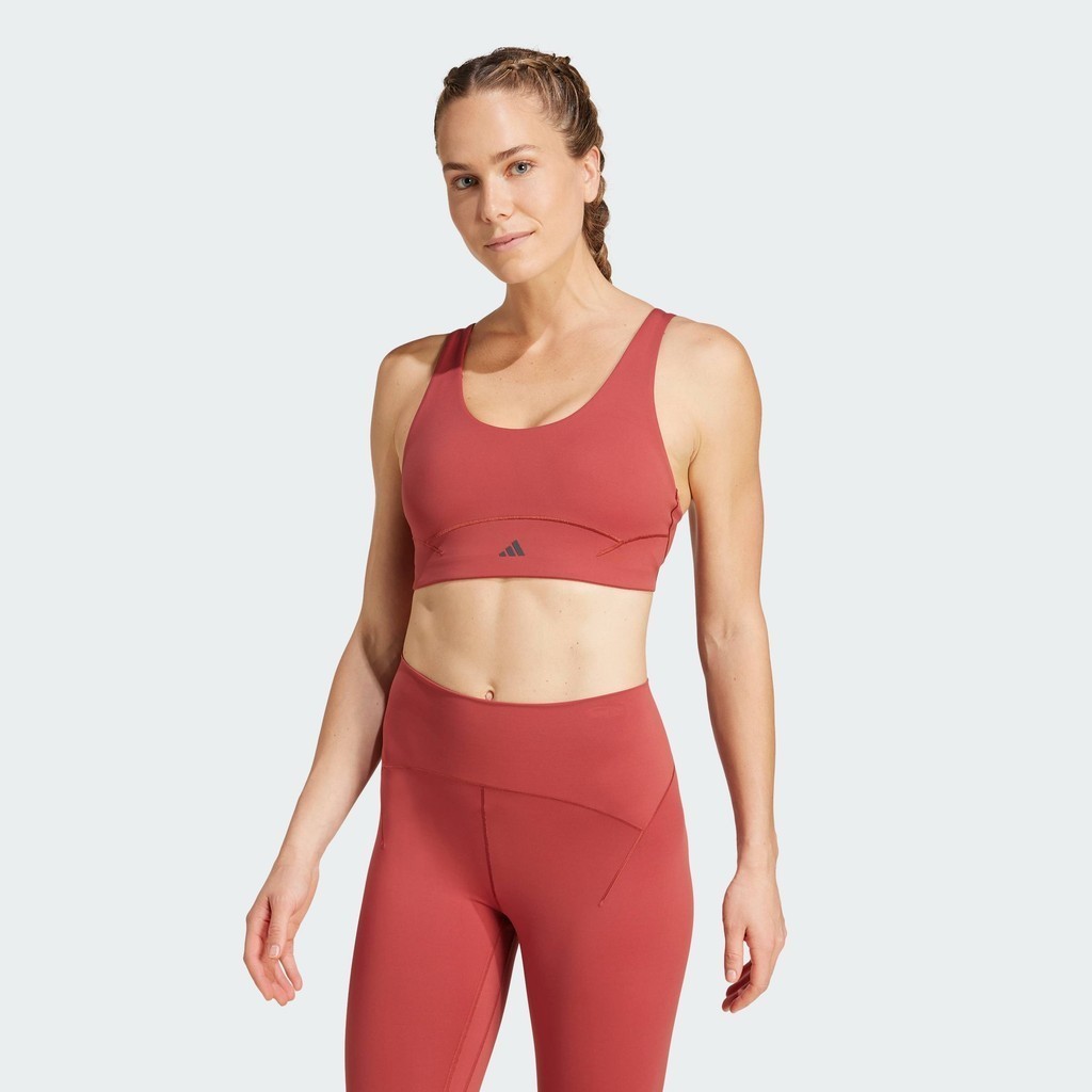 adidas Gym & Training Áo Bra Medium Support Luxe All Me Nữ Đỏ JJ2602