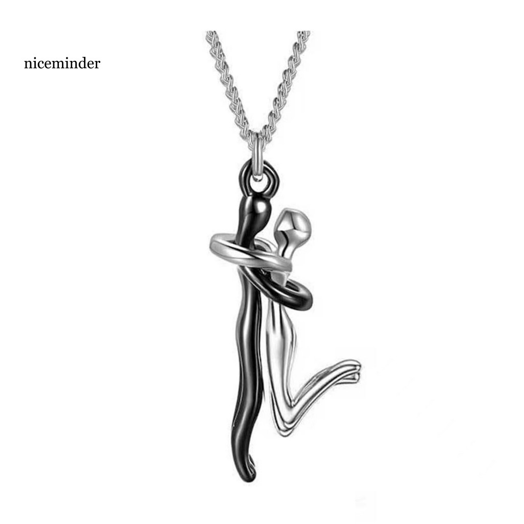 ZNCE _ Pendant Vòng cổ cặp đôi 3d Vòng cổ mặt dây chuyền cặp đôi Vòng cổ 3d ôm lấy trang sức tình yê