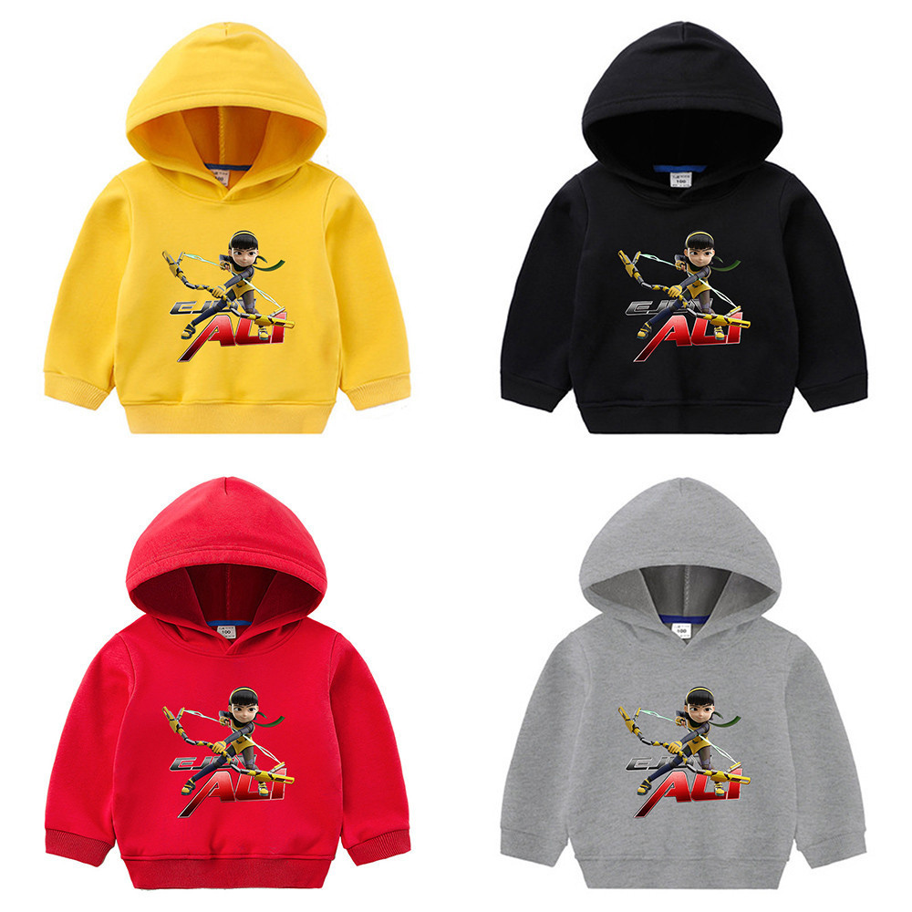 Gll Alicia Ejen Ali The Movie Render Áo Hoodie trẻ em Đơn giản hoạt hình giản dị Áo khoác bé trai và