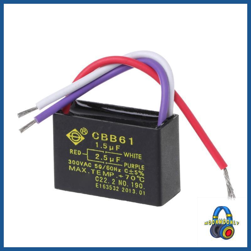Moom CBB61 1 5uF + 2 5uF 3 Dây 450V 50 60Hz Tụ điện Bắt đầu Tụ điện