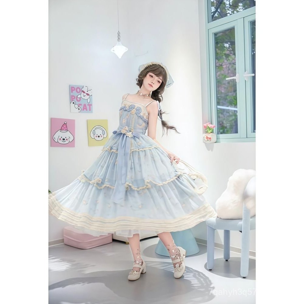 Lolita Váy công chúa Lolita, váy nữ tính, váy bồng bềnh phong cách mùa hè.