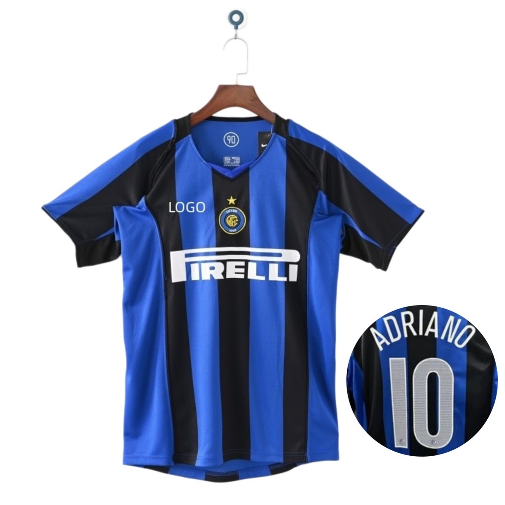 2004 / 05 Inter Milan Home Retro Edition Áo bóng đá nam tay ngắn #10 ADRIANO