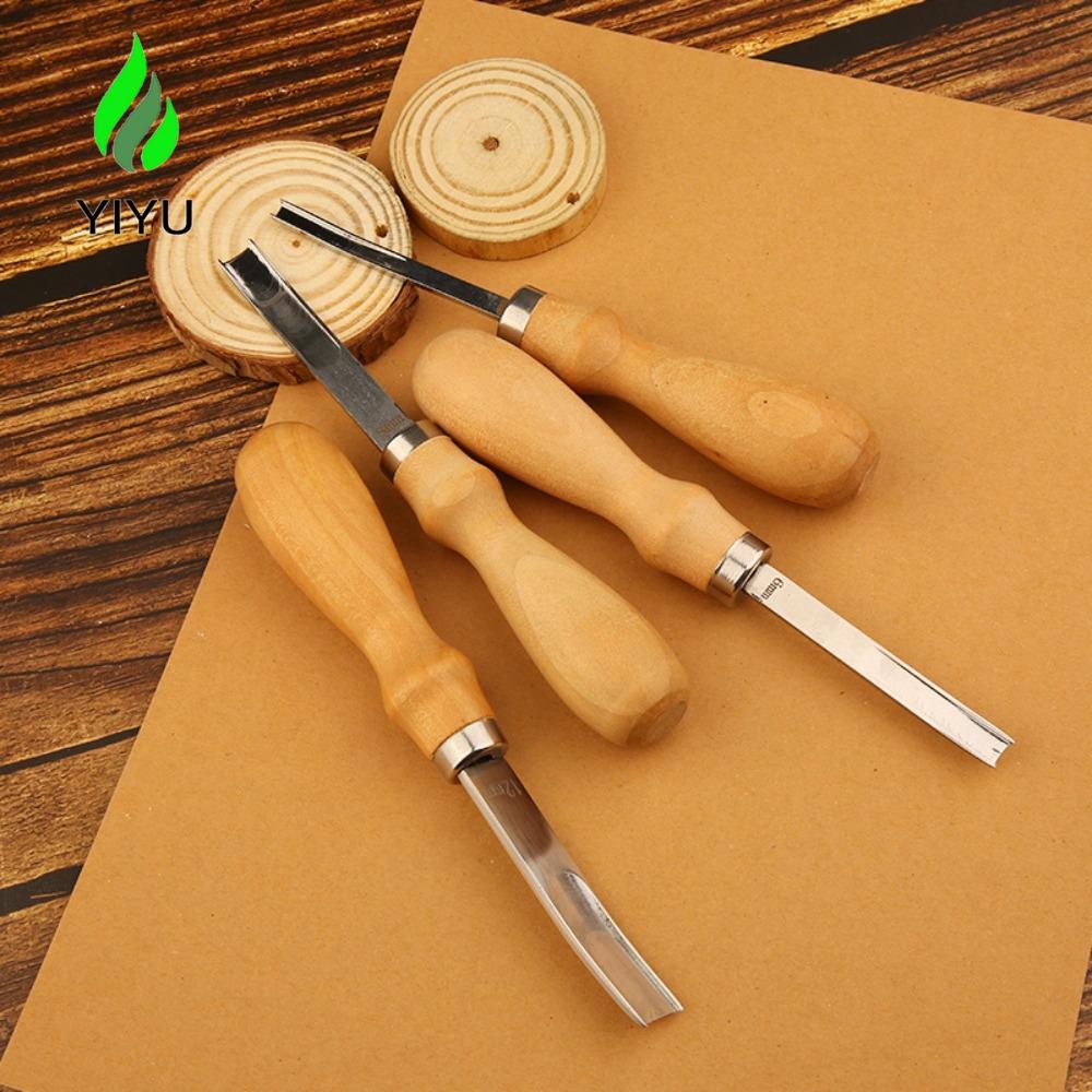 YIYU Skiving Beveling Tool Skinning Xẻng Da Khắc DIY A4 / A6 / A8 / A12mm Có Tay Cầm Gỗ Da Thủ Công