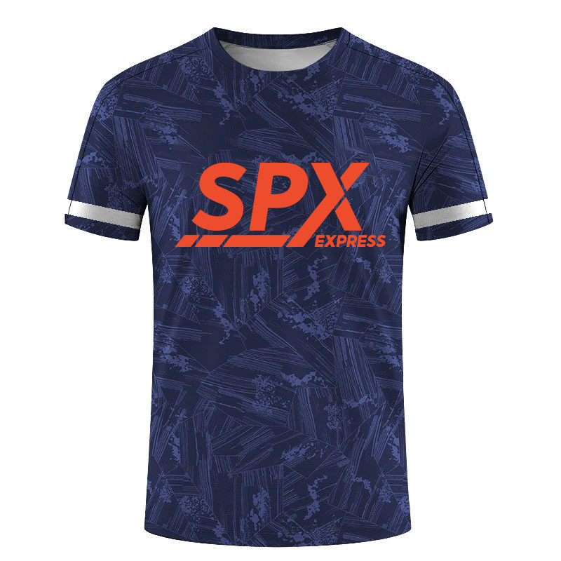 SPX Express Thiết Kế Thăng Hoa Microfiber 3D In Cổ Retro Tay Ngắn Sấy Nhanh Áo Thun Nam Tay Ngắn