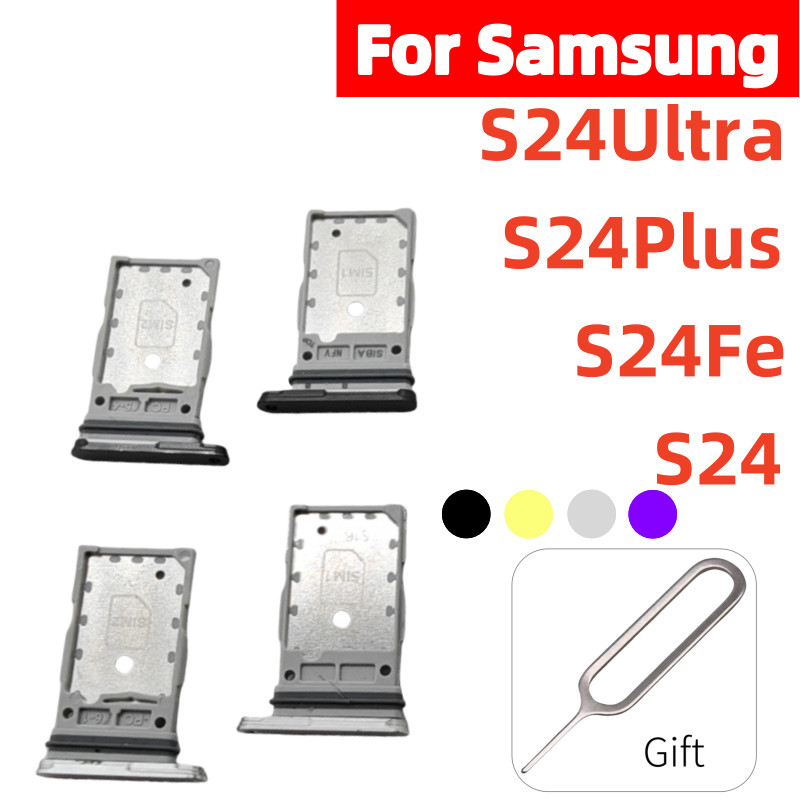 Khe Cắm Khay Thẻ Sim Cho Samsung Galaxy S24 S24Ultra S24Plus S24Fe Điện Thoại SIM Micro SD Thẻ Chip 