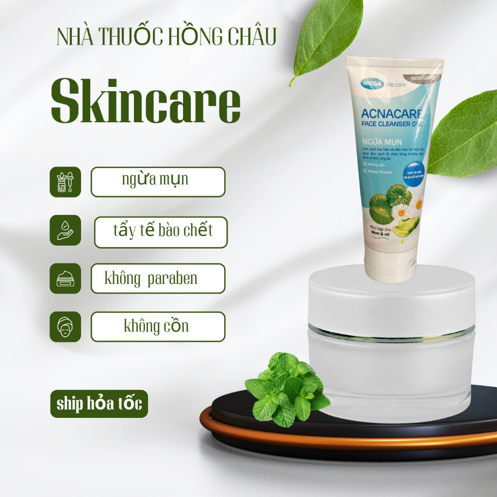 Gel rửa mặt dịu nhẹ làm sạch da dầu và da dễ nổi mụn – Acnacare Face Cleanser Gel – Tuýp 75g