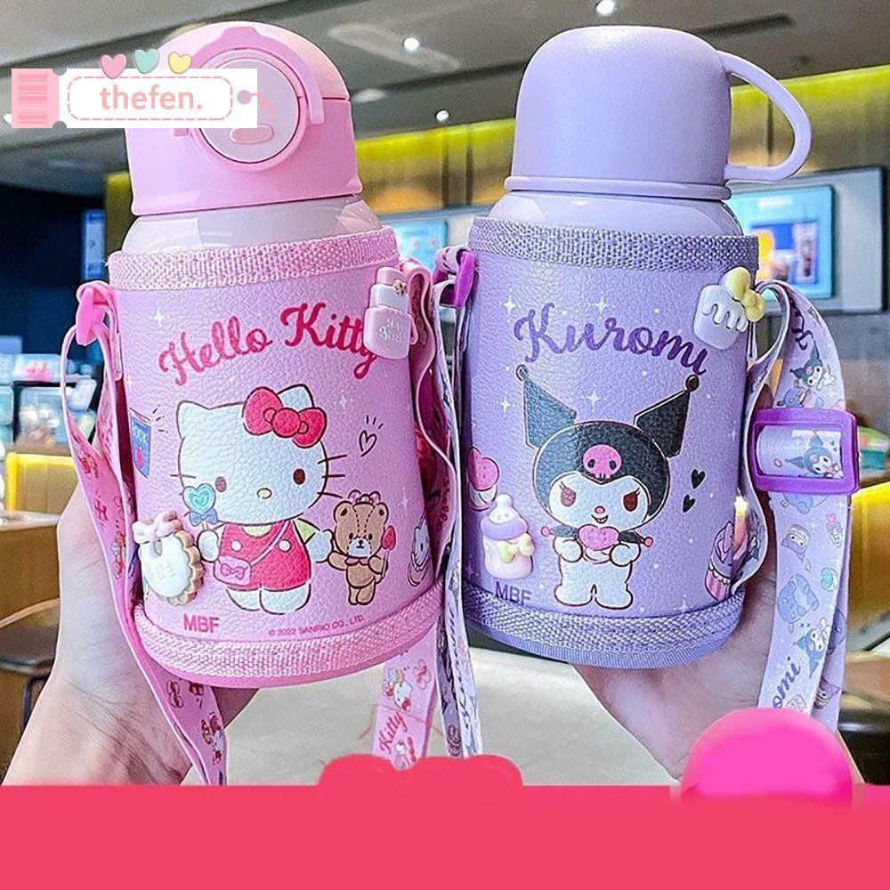 Cốc nước THEFEN, Cốc uống nước hoạt hình Kawaii, Bình nước giữ nhiệt dung tích lớn cầm tay 500ml
