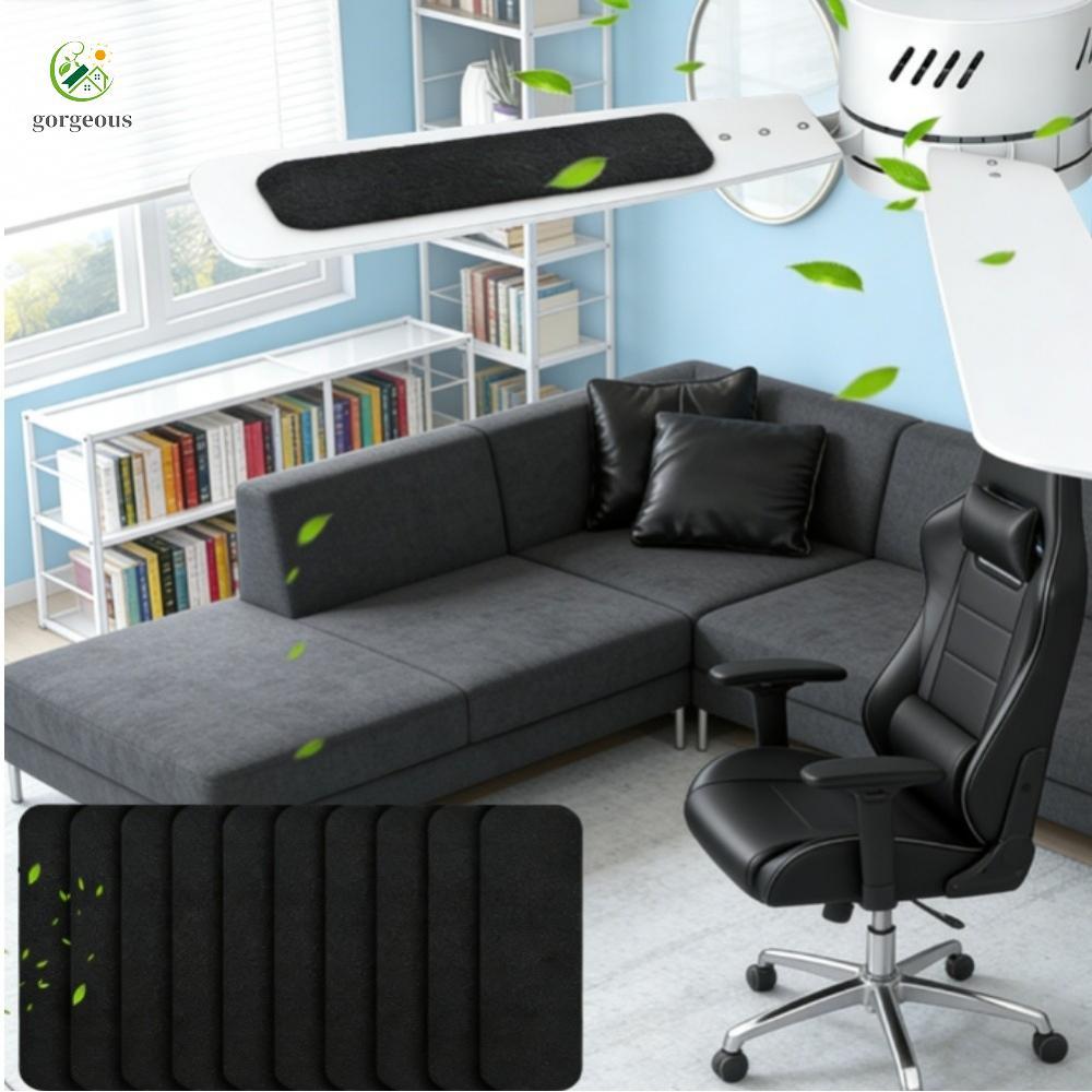 ⭐GROUS⭐Activated Carbon Fan Filter Set 10pc for Ceiling Fans Reduces For Dust and Smoke