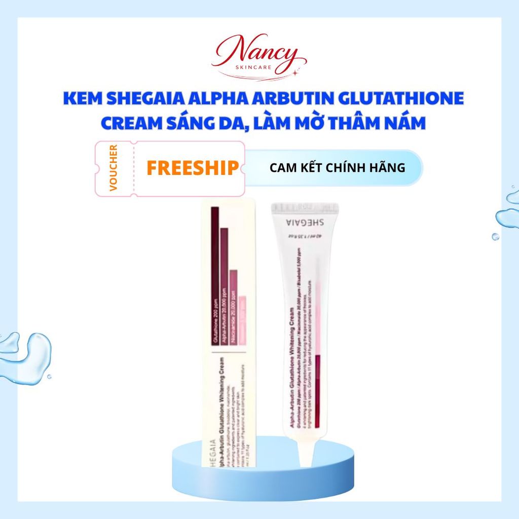 Kem Shegaia Alpha Arbutin Glutathione Cream Sáng Da, Làm Mờ Thâm Nám 40ml