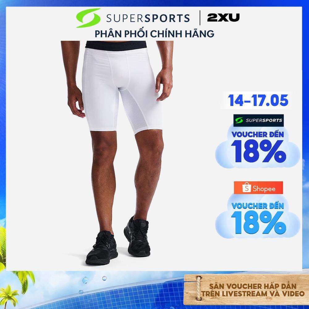 Quần Ngắn Base Layer Nam 2XU Base Layer Compression - Trắng - MA7198b-WHT/WHT