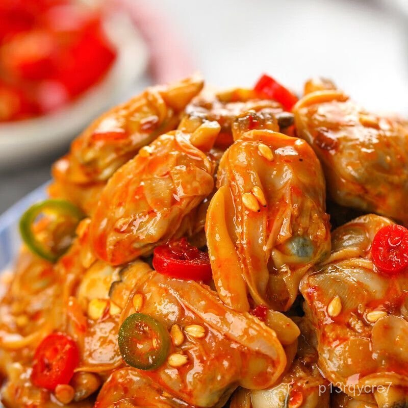 Thịt ngao hoa cay tê ăn liền đồ ăn kèm cơm đóng hũ sỉ lẻ thùng lớn đồ ăn vặt trend hải sản thơm ngon