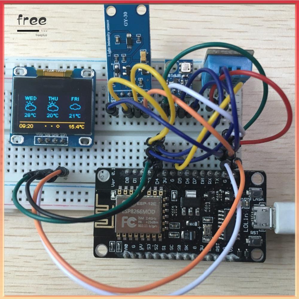[freeplus.vn] ESP8266 Weather Station Màn hình OLED Cảm biến ánh sáng cận thị Bộ linh kiện điện tử c