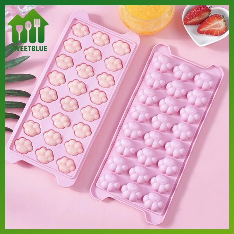 SWEET Sáng Tạo Cat Paw Ice Cube Khay Khuôn Có Nắp, Máy Làm Đá Nhỏ, Hộ Gia Đình Nhỏ Ice Cube Box, Sil