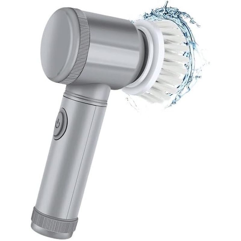 Electric Cleaning Brush 6 Replaceable Heads Rechargeable USB Powered Tool Long Battery Life Electric
