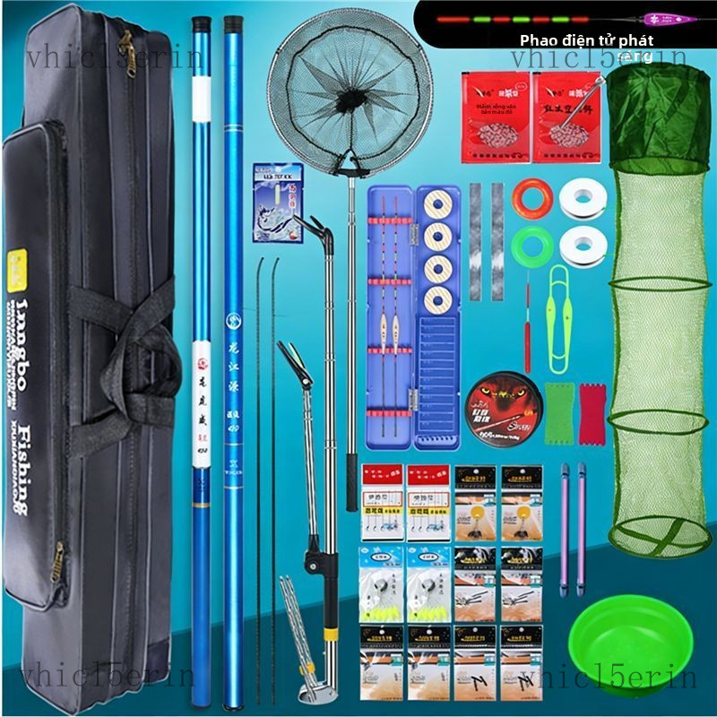 Ghế câu cáBộ cần câu cá, bộ dụng cụ câu cá bằng cần tay kết hợp hoàn chỉnh, cần câu cá chép và cá di