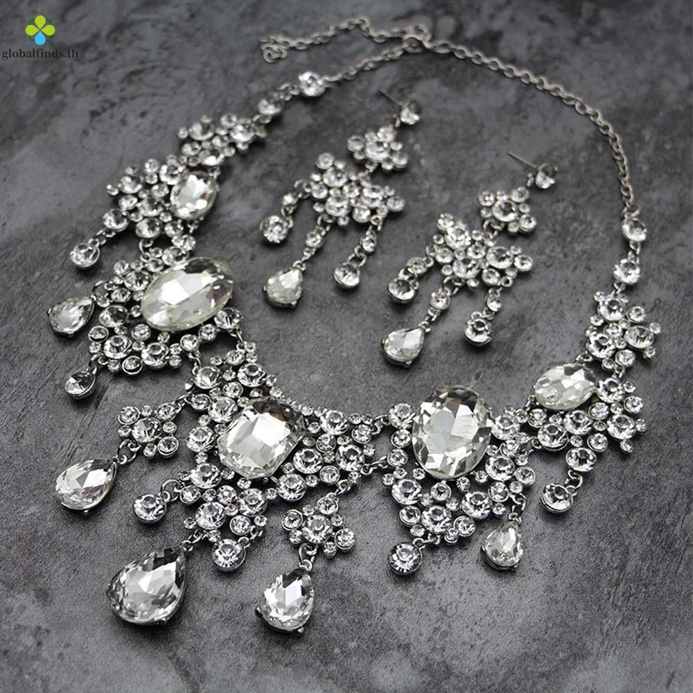 Bộ trang sức cưới nữ LFINDS, Bông tai kim cương giả Bộ trang sức nữ thần Hy Lạp, Bộ trang sức pha lê