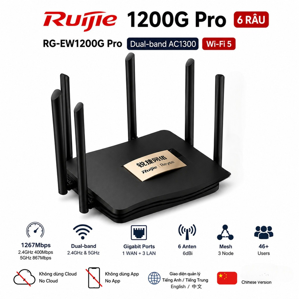 Phát wifi Ruijie1200G Pro/Hàng cũ vẫn dùng tốt