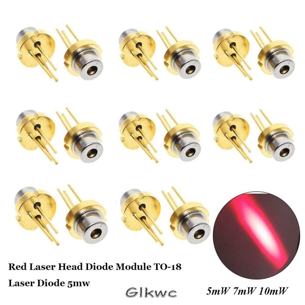 GLKWC DIY Hồng ngoại đốt cháy công suất cao, 3V 5V Lab 650nm Mô-đun điốt đầu laser đỏ, Chân máy 5mW 