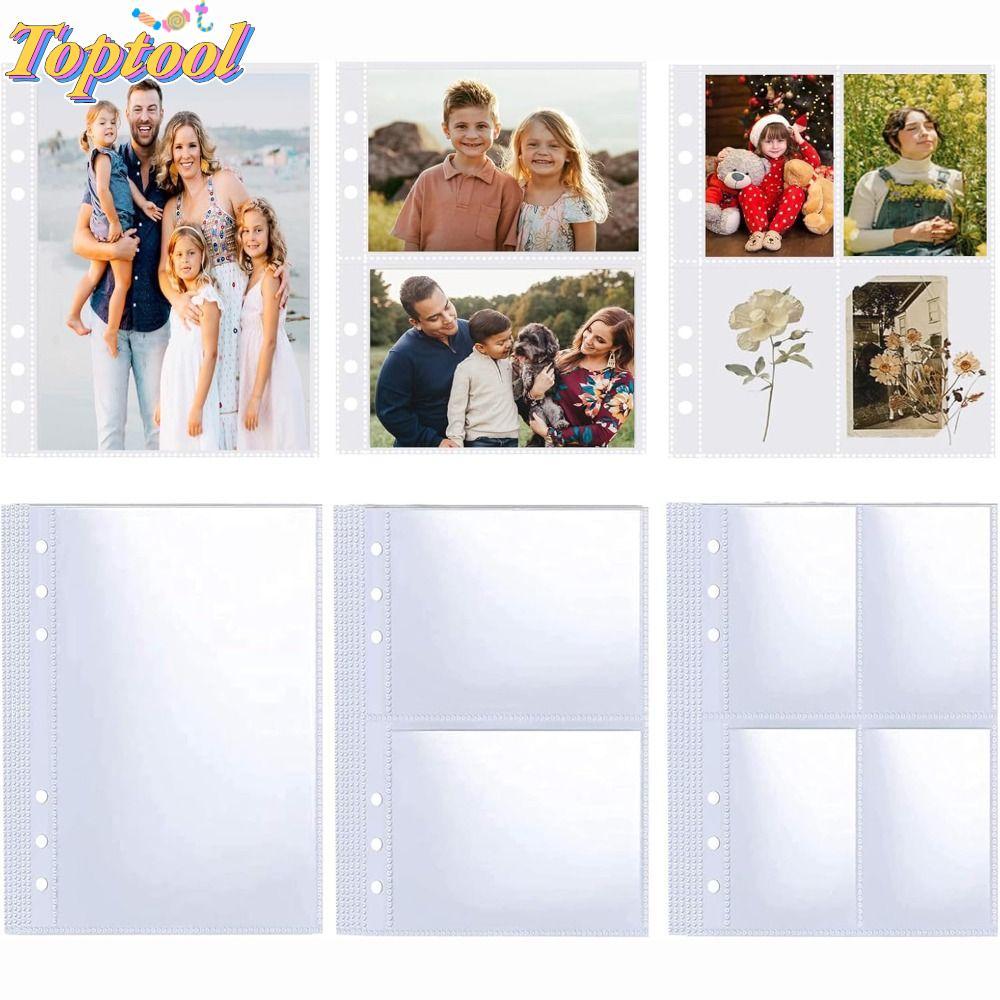 TOPTOOL Photocard Tay áo, A5 Size 6 Ring Photocard Binder, K-pop Photocard Binder Multi-Pockets Albu