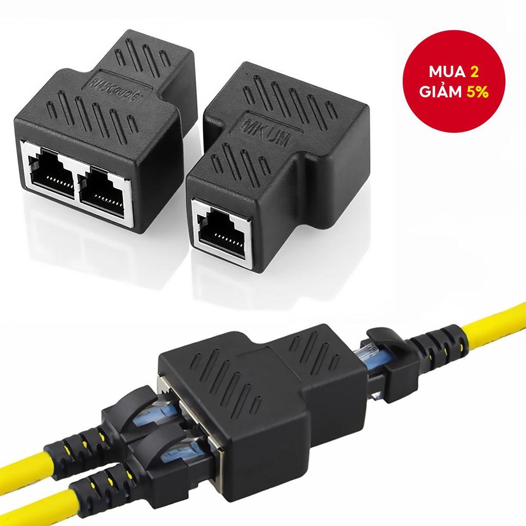 Bộ chia Ethernet RJ45 1-to-2 Bộ chuyển đổi RJ45 chất lượng cao Thích hợp cho phần mở rộng mạng gia đ