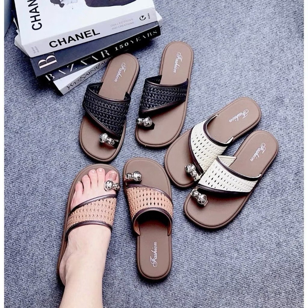 [ HOT  - DÉP NỮ HCM ] Dép nữ, dép xỏ ngón mẫu mới kiểu đính ngọc lưới thoáng khí thời trang nữ