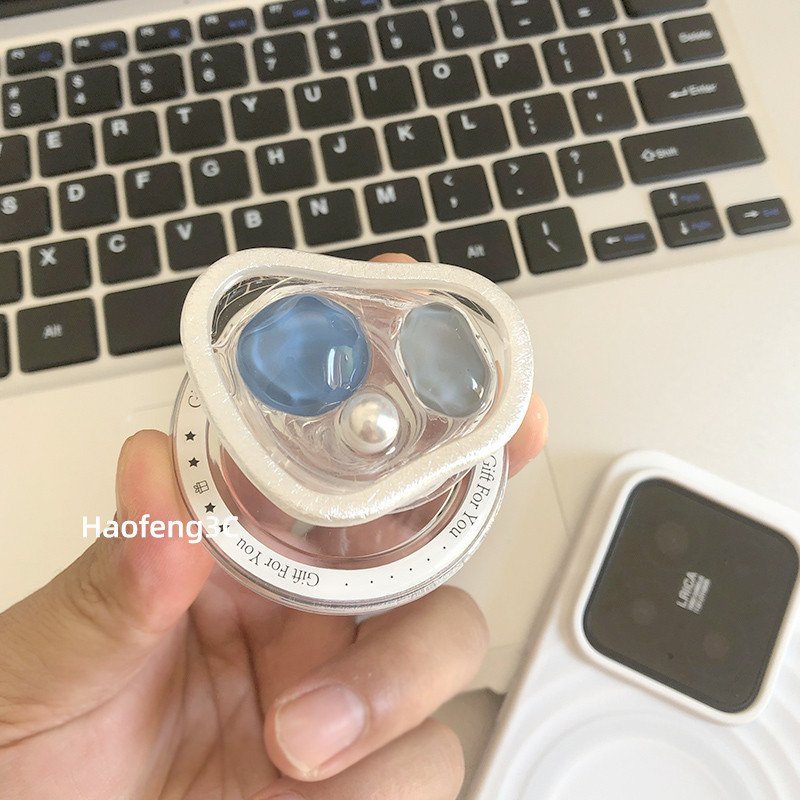 Haofeng|Đơn giản ins Style Clear Gem Pearl Giá đỡ điện thoại từ tính Hỗ trợ túi khí magsafe