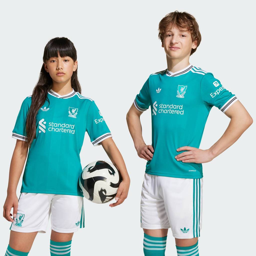adidas Bóng đá Áo Đấu Thứ Ba Liverpool FC Mùa Giải 25/26 Dành Cho Trẻ Em Trẻ em màu xanh lá JV6468