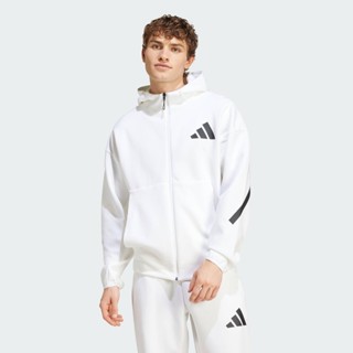  adidas Phong cách sống & Quần vợt Áo Track Jacket Có Mũ Khóa Kéo Dọc Thân Z.N.E. Nam trắng JF2443 