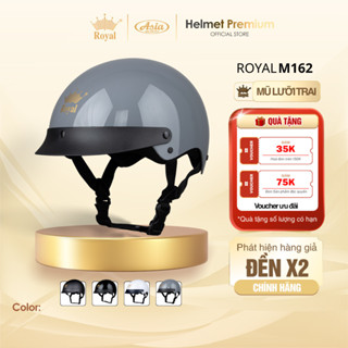   Full Màu  Mũ Bảo Hiểm Nửa Đầu Nam Nữ Royal M162 - Lưỡi Trai Chống Nắng Nhựa Abs Lót Kháng Khuẩn 
