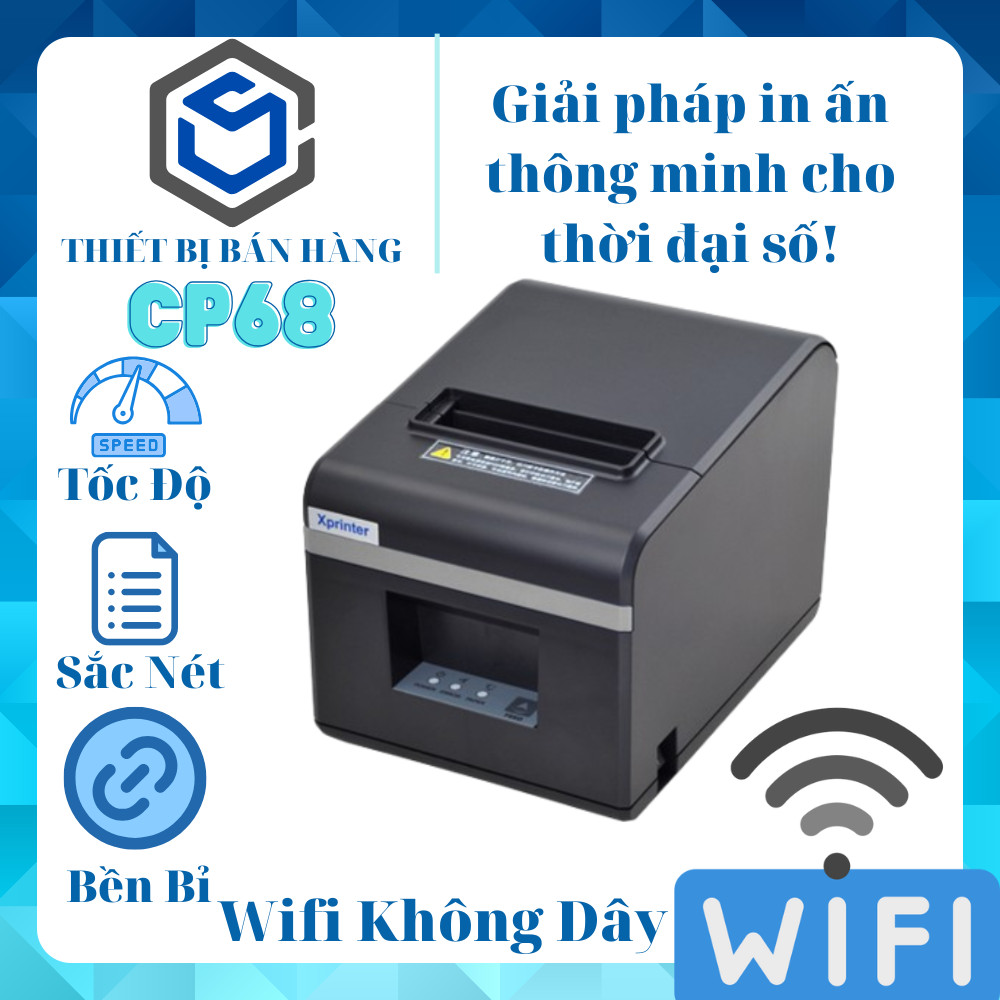 Máy in hóa đơn, máy in bill k80 khổ 80mm Xprinter XP-N160II USB/USB+WIFI In trên máy tính và điện th