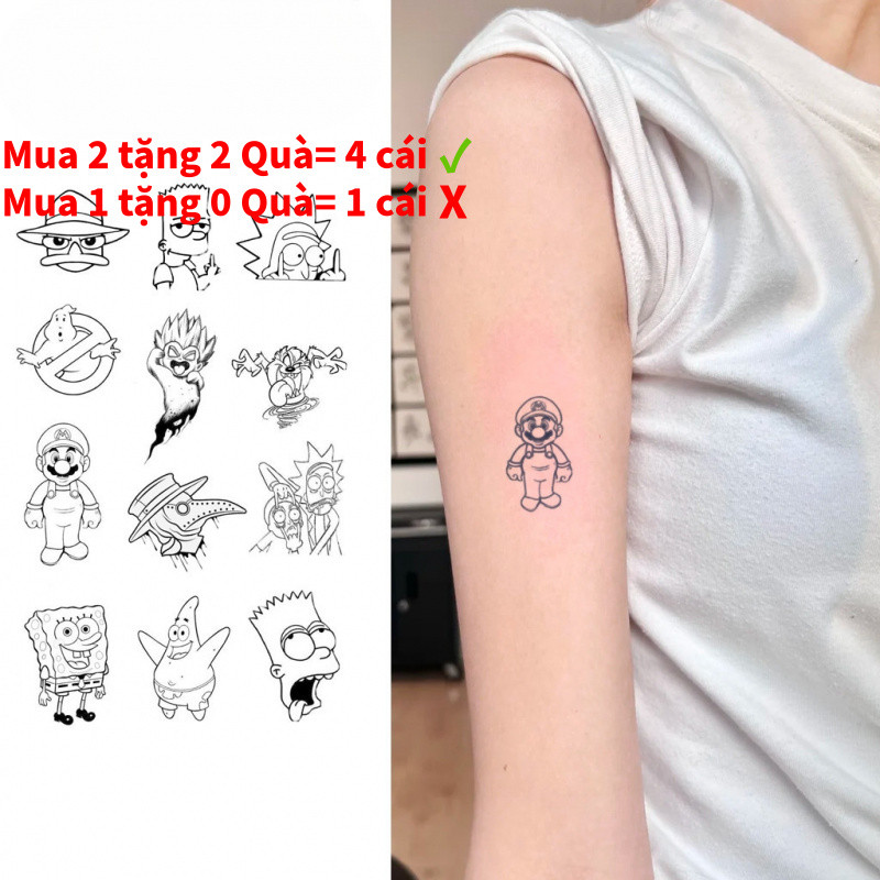 Hình xăm dán ma thuật tối giản, chống thấm nước, bền lâu như hình xăm thật - DNY-07