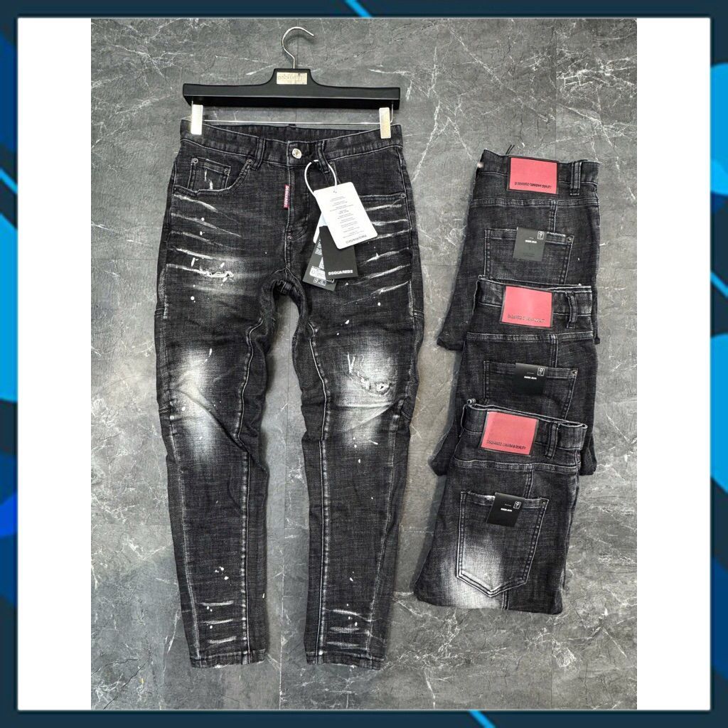 Quần jean nam DSQ xám fom biker hàng Quảng châu