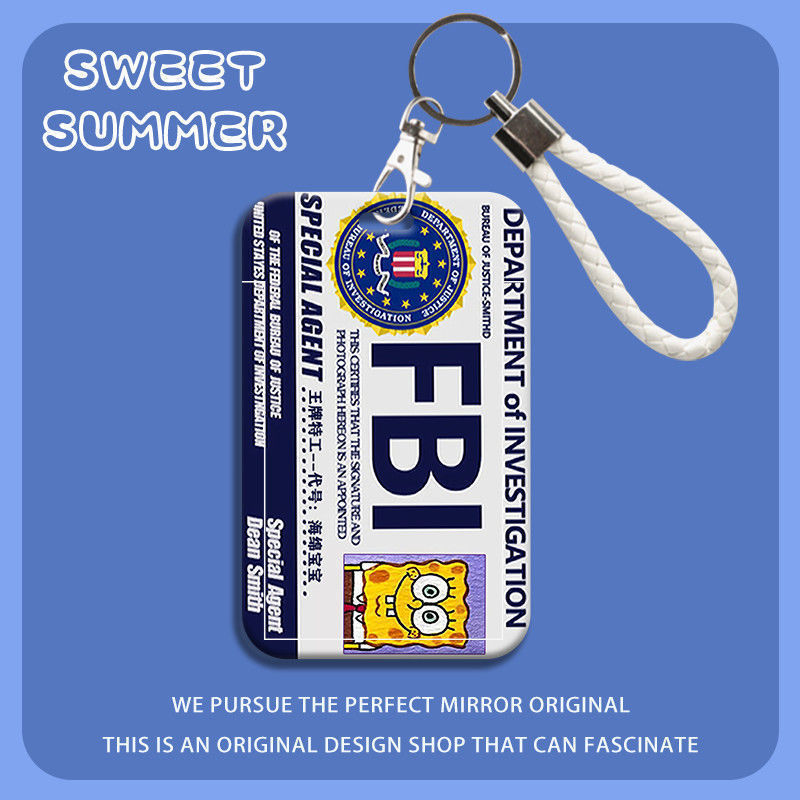 Hộp đựng thẻ FBI được trang bị Vỏ thẻ SpongeBob SquarePants có dây bện Vỏ thẻ ngực sinh viên SpongeB