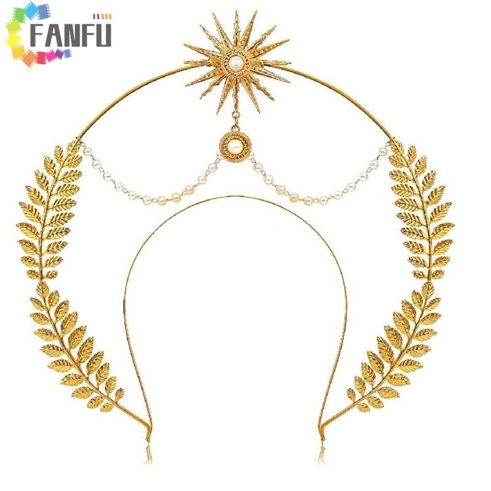 FANFUZOUZU Glory Headband, Sun God Baroque Crown, Ngôi Sao Cổ Điển Halloween Trang Phục COSPLAY Tóc 