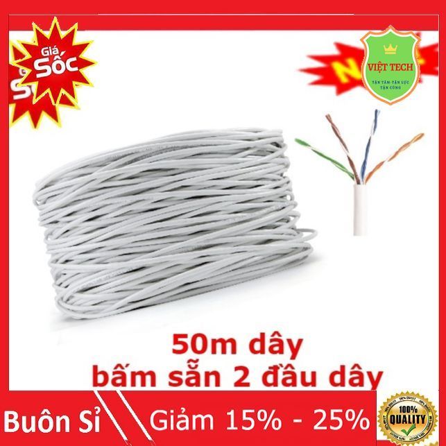 50m dây mạng LAN, miễn phí bấm 2 đầu