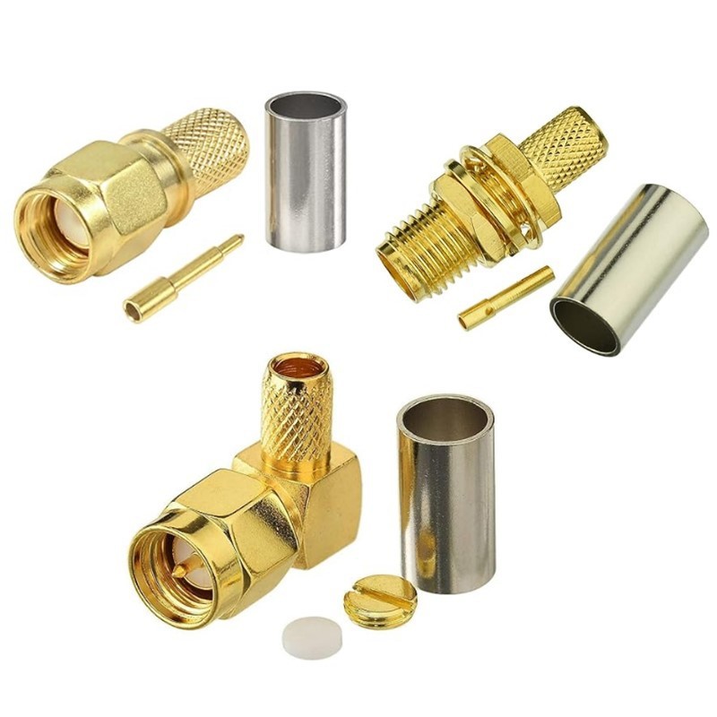 Đầu nối SMA Nam Nữ đến Đầu nối cáp RF đồng trục LMR240 Đầu nối RF SMA-J-4 Đầu nối mạ vàng 5RMW