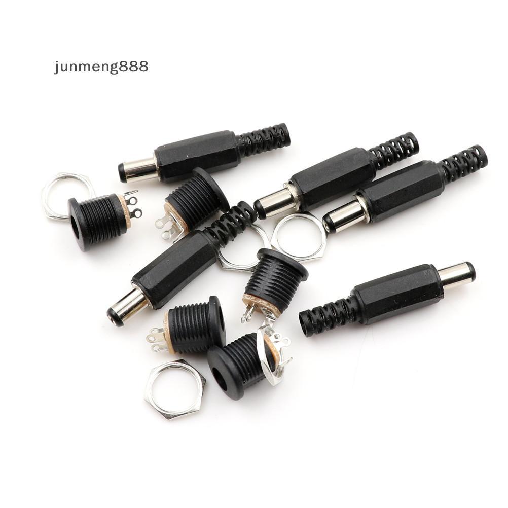 Junmeng888 10 Chiếc 5.5mm x 2.1mm Nam DC Cắm Điện Kết Nối Vít Lo Nữ Bảng Soet Đẹp