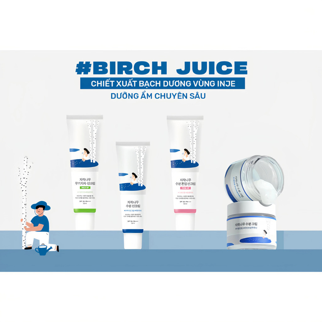 Kem Chống Nắng Round Lab Birch Juice Juice Moisturizing Sun Cream ，Birch Juice Moisturizing Cream