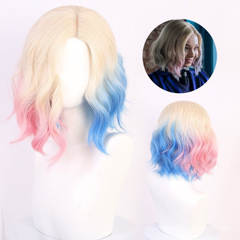 Bộ phim truyền hình gia đình Addams và phụ kiện cosplay tóc giả Emma Myers với màu nhuộm gradient ch