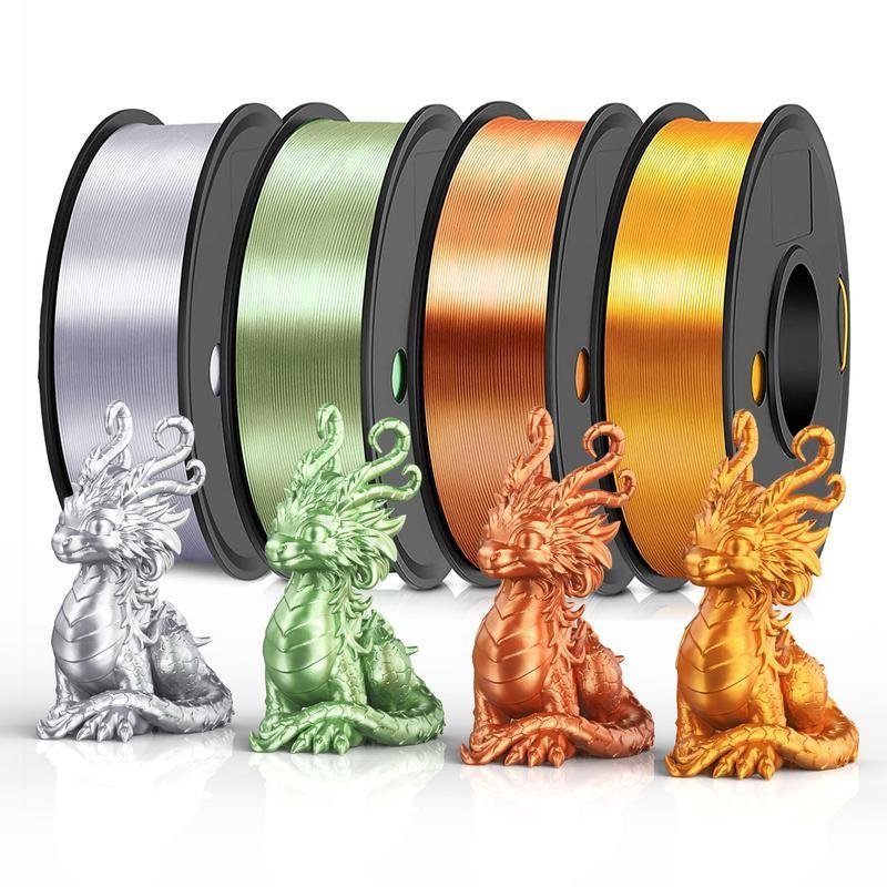 Gói dây tóc PLA 1.75mm cho máy in 3D, 4 cuộn 250g Dây tóc máy in 3D, Độ chính xác kích thước ± 0,02m