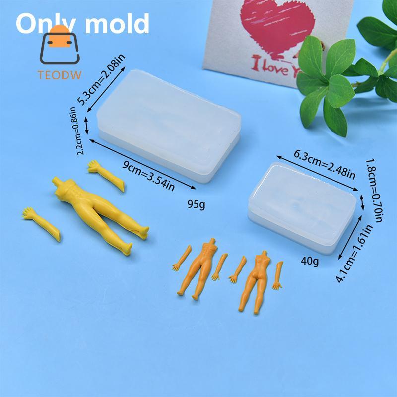 [TeOdw-t] 1 Bộ Đất Sét Polymer Nam Búp Bê Cơ Thể Torso Khuôn Silicon Fondant / Nhựa Đất Sét DIY Búp 