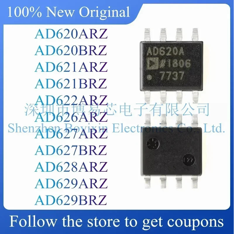 5 CHIẾC AD620ARZ AD620BRZ AD621ARZ AD621BRZ AD622ARZ AD626ARZ AD627ARZ AD627BRZ AD628ARZ AD629ARZ AD