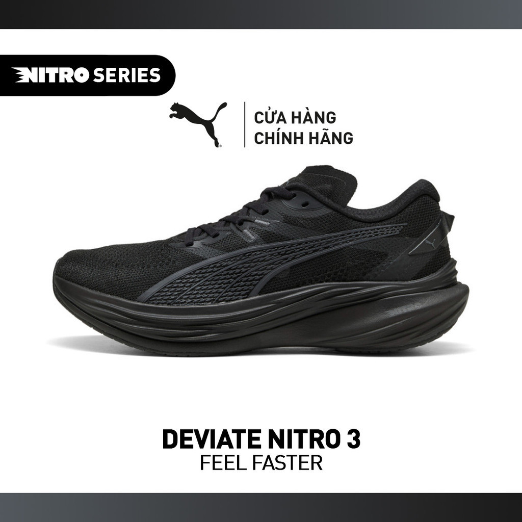 Giày Chạy Bộ PUMA Nam Deviate NITRO 3 WIDE Black Màu Đen