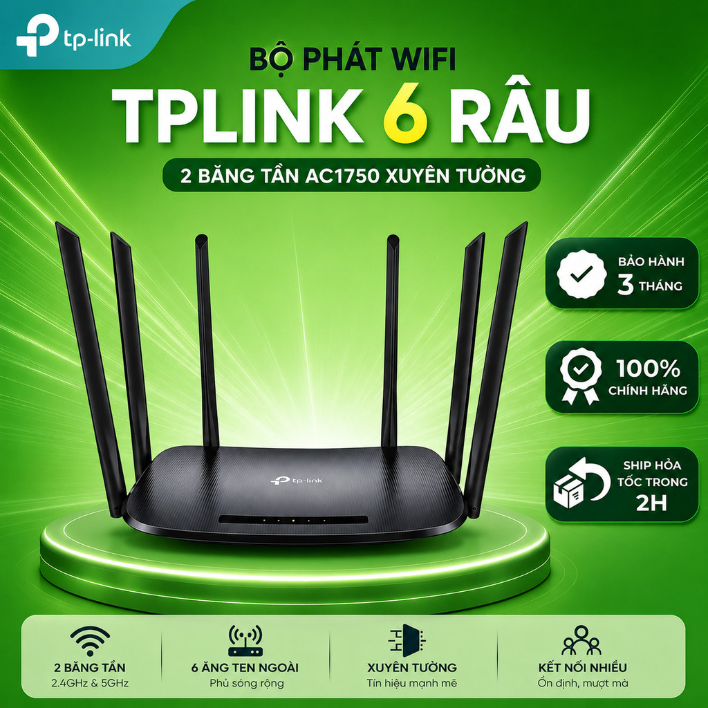 Bộ phát WIFI Router TP-Link  Băng tần kép AC1200 AC1300 Ac1750 AC2100 Archer C50 TPLINK 7300/7400 WD
