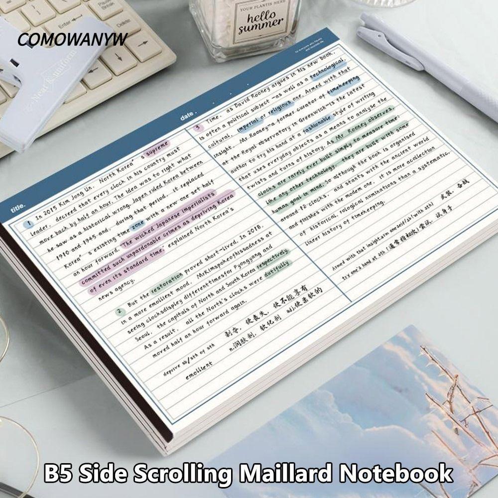 COMOWANYW 20 tờ / Sổ tay B5, Notepad có thể xé ngang, Sổ tay giấy B5 đơn giản Học sinh