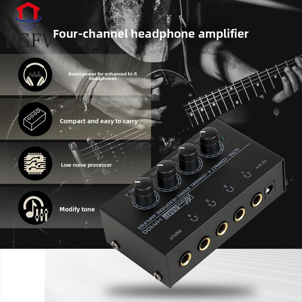 Bộ khuếch đại âm thanh siêu nhỏ RGFV HA400, Đầu vào âm thanh nổi 1 HA400 Bộ khuếch đại 4 kênh, Cắm v