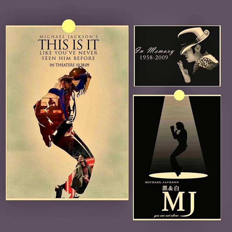 Poster cổ điển của siêu sao Michael Jackson, ca sĩ, tranh canvas cho phòng ngủ, phòng ký túc xá tran