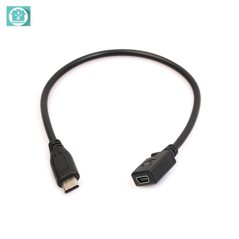 Cáp dữ liệu sạc Woedpez Type C USB 3 1 Nam sang Mini USB Nữ cho Nexus 6P